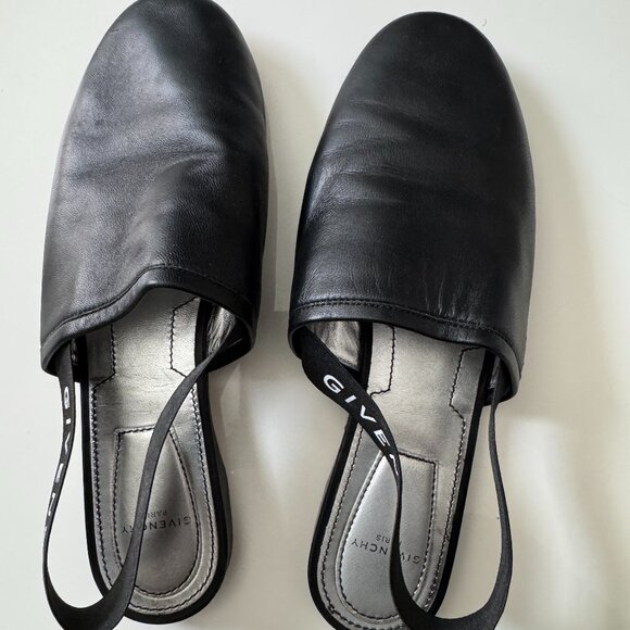 Givenchy Shoes - Givenchy Leather Grosgrain Trim Slingback Flats